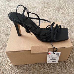 Square Toe Sandal Heels | Zara